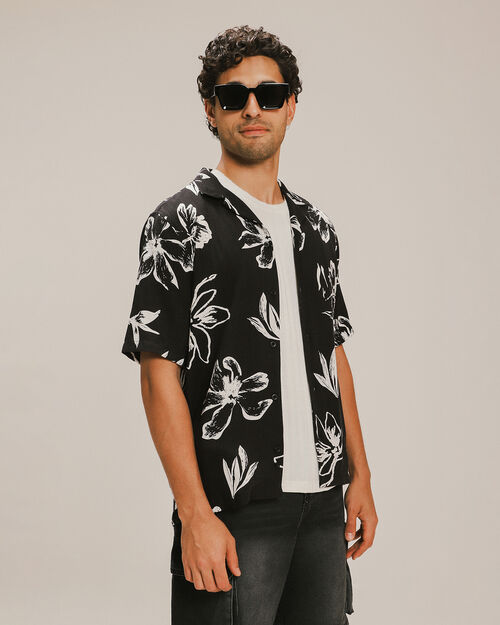 Camisa Satinada Flores